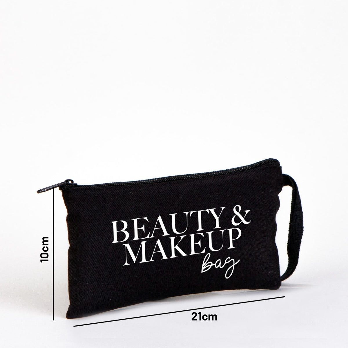 Bez Kalemlik ve Makyaj Çantası - Siyah 21x10 cm (Özelleştirilebilir) - istecanta.com