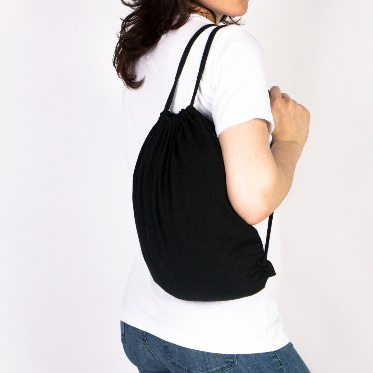 Ham Bez Siyah Bez Sırt Çantası - 35x40 cm (Küçük Boy) - istecanta.com