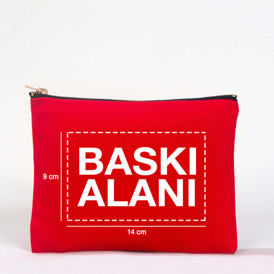 Star Clutch 21x15 Kırmızı - Metal Fermuar ( Özelleştirilebilir ) - istecanta.com