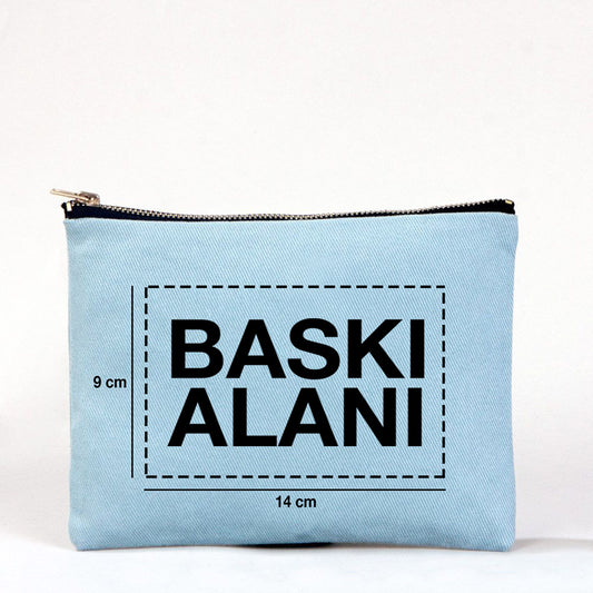 Star Clutch 21x15 Açık Mavi - Metal Fermuar(Özelleştirilebilir) - istecanta.com