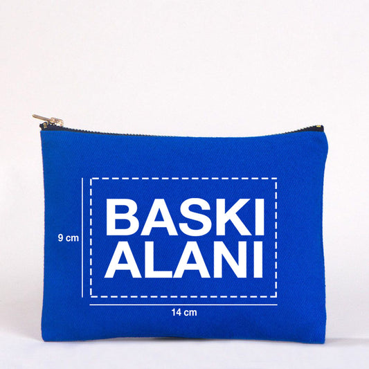 Star Clutch 21x15 Saks Mavi - Metal Fermuar (Özelleştirilebilir) - istecanta.com