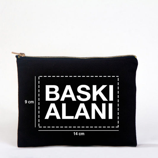 Star Clutch 21x15 Siyah - Metal Fermuar (Özelleştirilebilir) - istecanta.com