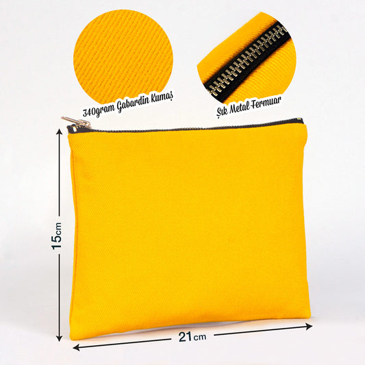 Star Clutch 21x15 Sarı - Metal Fermuar - istecanta.com