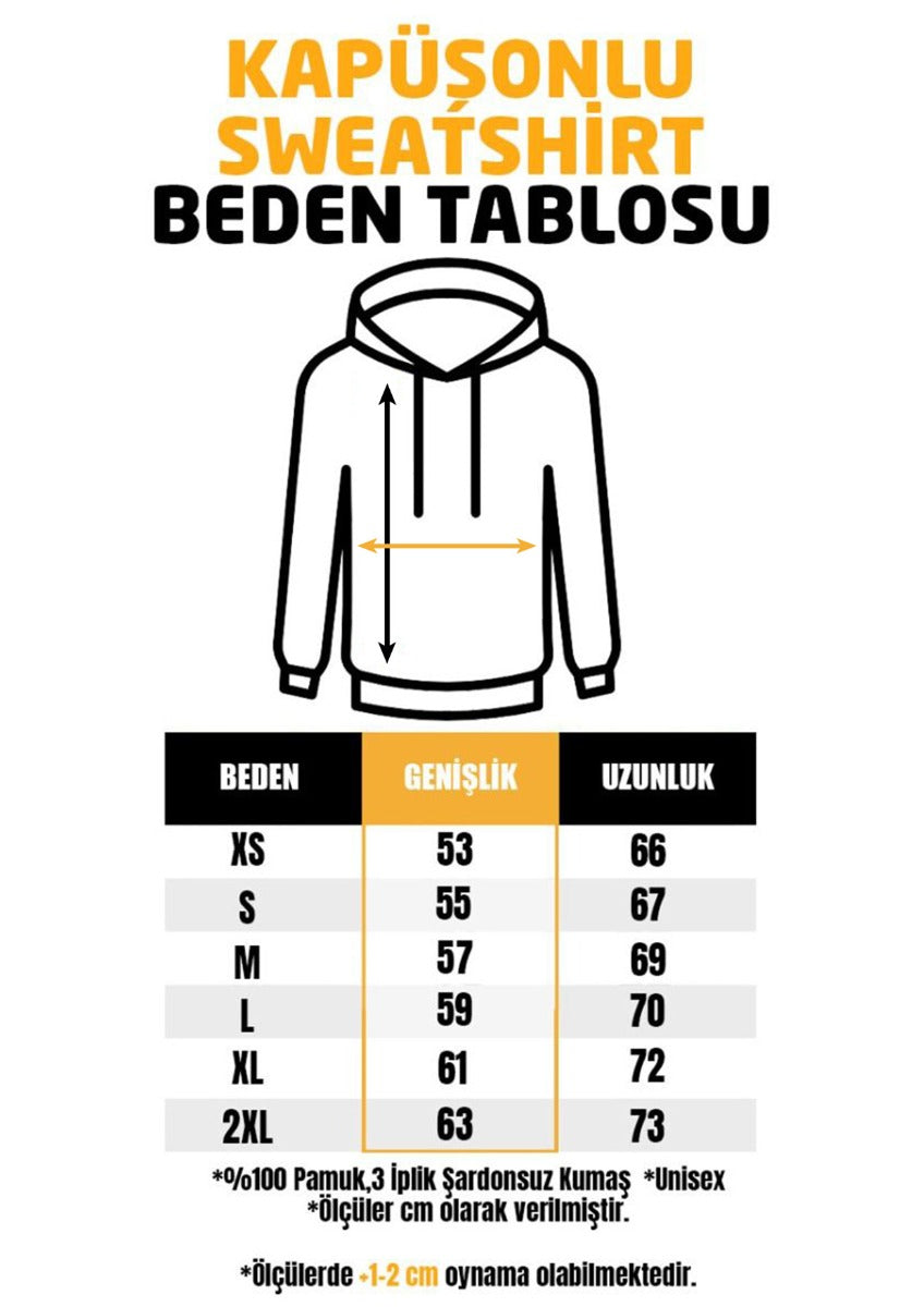 Baskılı Reglan Gövde Kapüşonlu Sweatshirt Kırmızı - 3 İplik Şardonsuz - istecanta.com