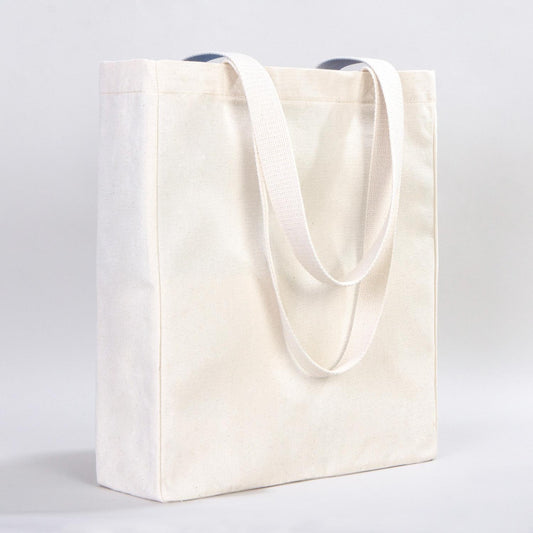 Tam Körüklü Kanvas Çanta - 35x40x10 cm - Örgü Kulp - istecanta.com