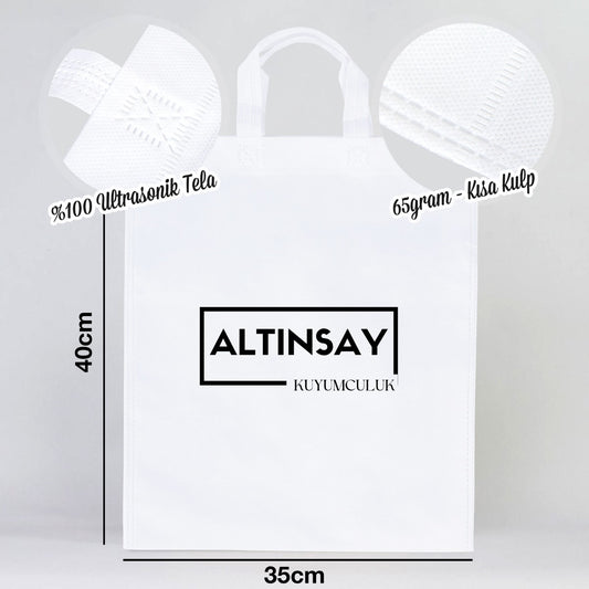 Tela Çanta Ultrasonik 35x40cm Körüksüz (Özelleştirilebilir) 1000 Adet Tek Renk Baskı - istecanta.com