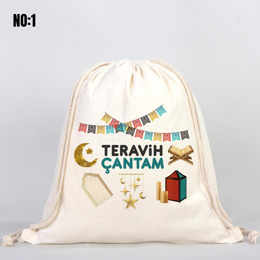 Teravih Çantası - İp Büzgülü Sırt Çantası 35x40cm - istecanta.com