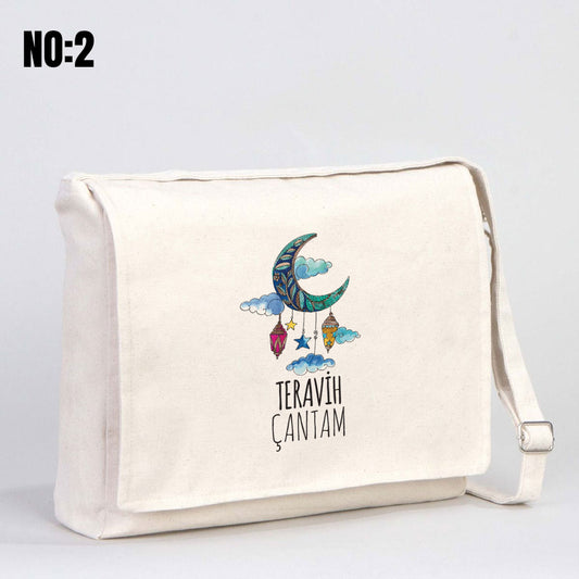 Kanvas Teravih Postacı Çantası 34x27x8 cm - istecanta.com