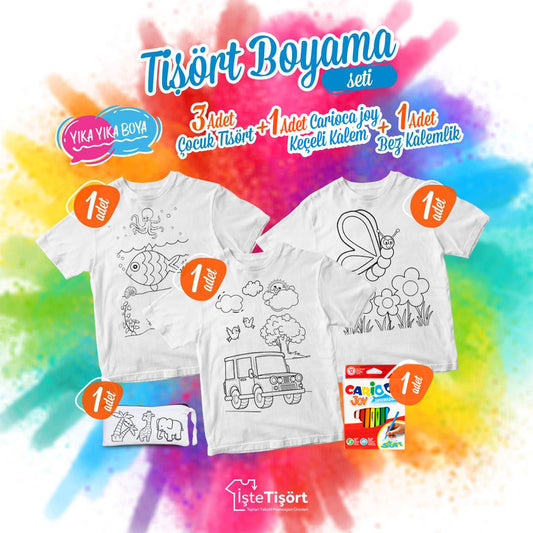 Tişört Boyama Seti Desenli - Her Üründen 1 Adet - istecanta.com