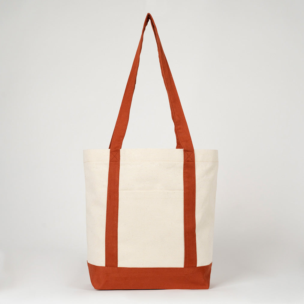 Trend Kanvas Çanta 40x35x12cm - Kiremit Renkli Kulp