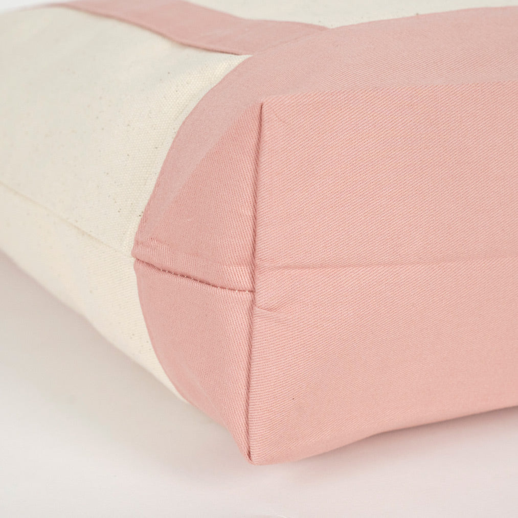 Trend Kanvas Çanta 40x35x12cm - Pembe Renkli Kulp