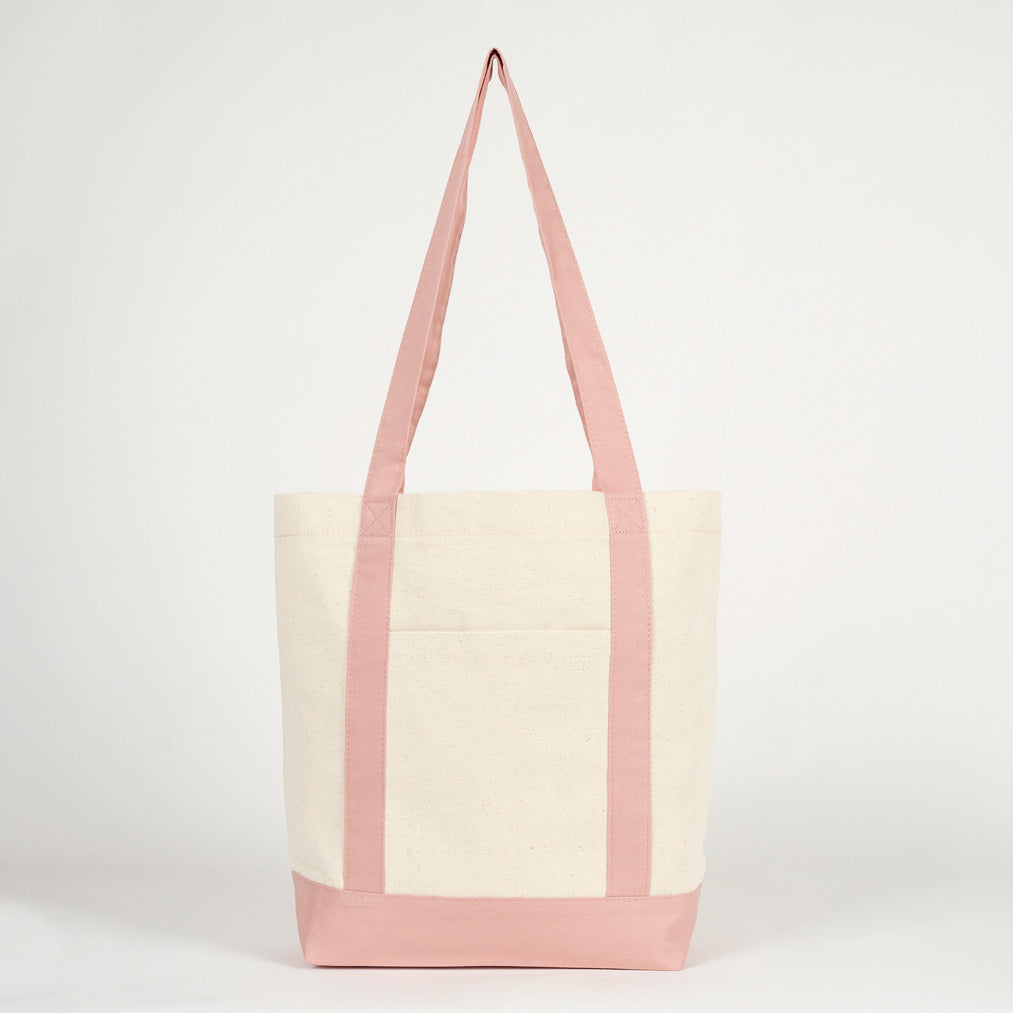 Trend Kanvas Çanta 40x35x12cm - Pembe Renkli Kulp