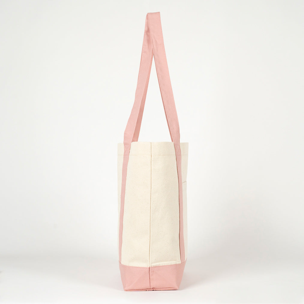 Trend Kanvas Çanta 40x35x12cm - Pembe Renkli Kulp