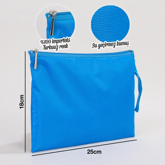 Turkuaz İmperteks Clutch - 25x18 cm - istecanta.com