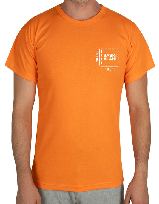 Baskılı Promosyon Tişört Turuncu Renk - istecanta.com