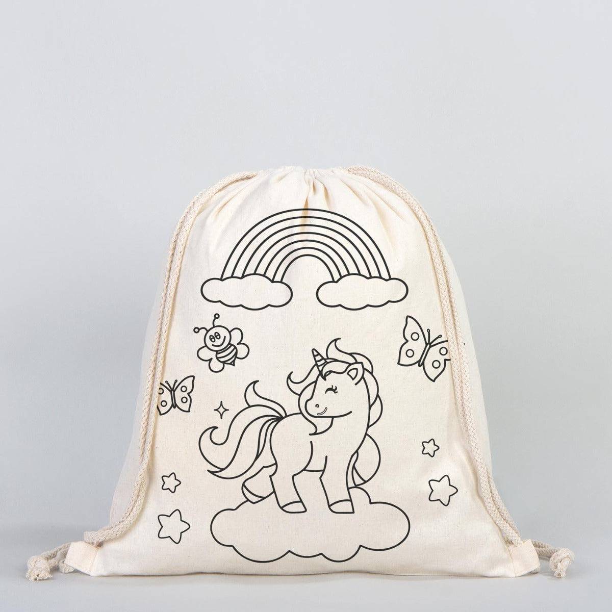 Bammerz İp Büzgülü Bez Sırt Çantası 35X40 cm Unicorn - Kedi - istecanta.com