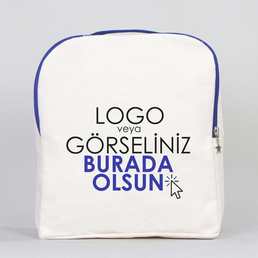 Saks Mavi VIP Kanvas Sırt Çantası (Özelleştirilebilir) - istecanta.com