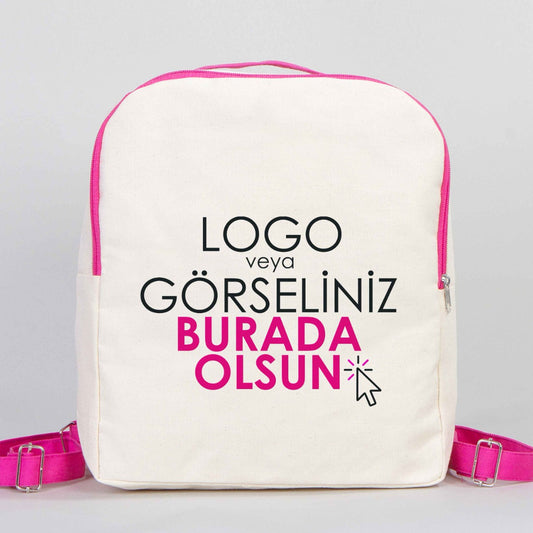Fuşya VIP Kanvas Sırt Çantası (Özelleştirilebilir) - istecanta.com