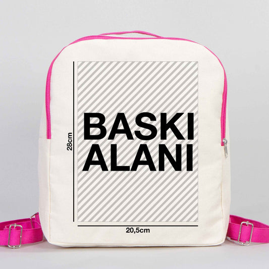 Fuşya VIP Kanvas Sırt Çantası (Özelleştirilebilir) - istecanta.com