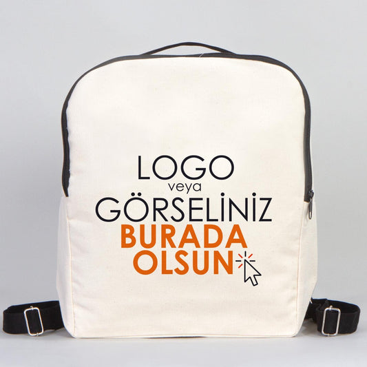 Siyah VIP Kanvas Sırt Çantası (Özelleştirilebilir) - istecanta.com