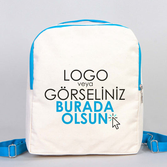 Turkuaz VIP Kanvas Sırt Çantası (Özelleştirilebilir) - istecanta.com