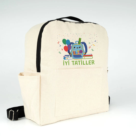 Karne Gününe Özel Siyah VIP Kanvas Sırt Çantası – Ön ve Yan Cepli