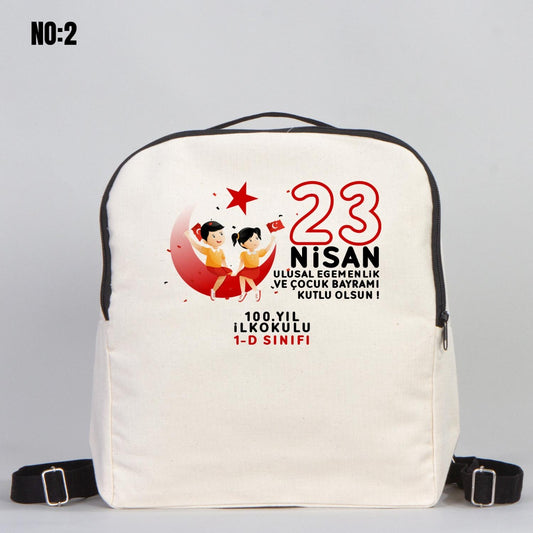 23 Nisan VIP Kanvas Sırt Çantası (Özelleştirilebilir) - istecanta.com