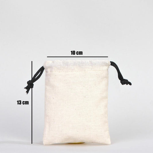 Bez Kese 10x13 cm - Renkli İp - Siyah - istecanta.com