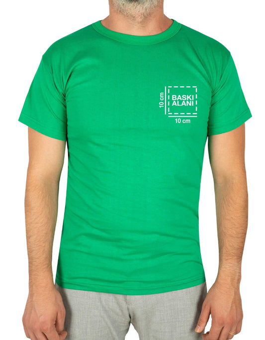 Baskılı Promosyon Tişört Yeşil Renk - istecanta.com