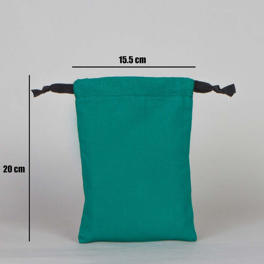 Yeşil Bez Kese (15,5 x 20 cm) - istecanta.com