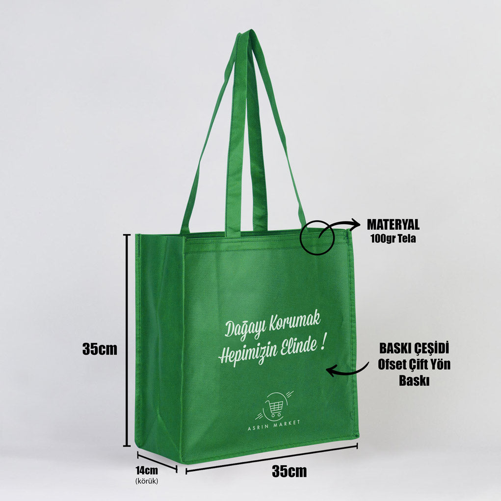 Yeşil Tela Çanta - Market Çantası - istecanta.com