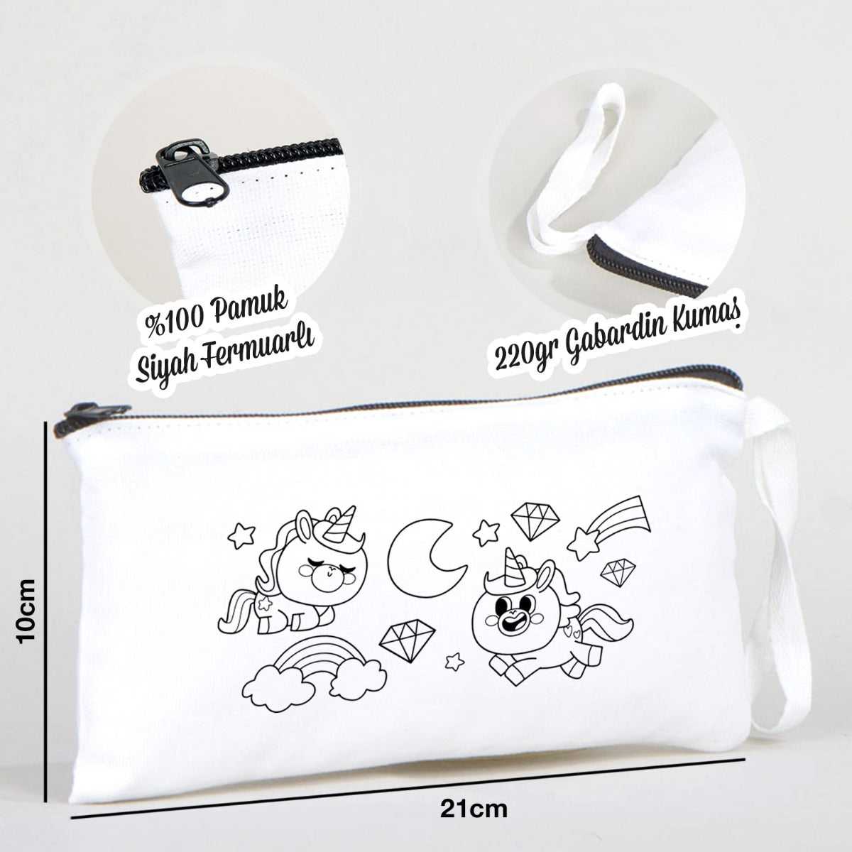 Boyanabilir Bez Kalemlik - Unicorn Macerası - istecanta.com