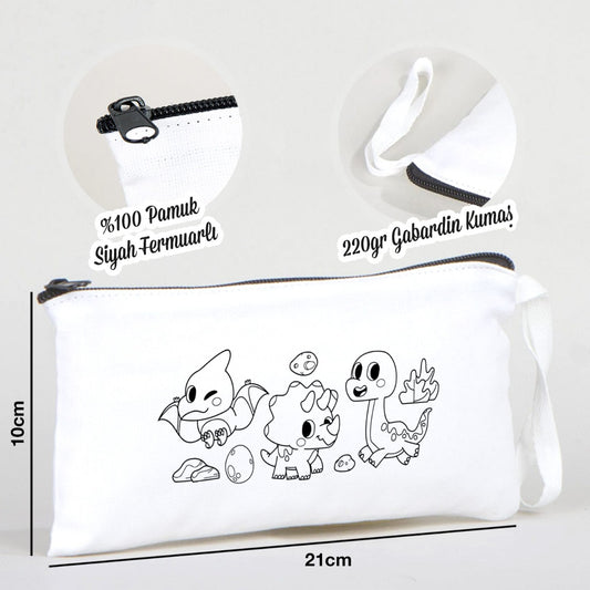 Boyanabilir Bez Kalemlik - Dinozorlar - istecanta.com