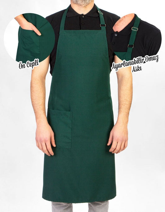 Yeşil Mutfak Önlüğü - Ayarlanabilir Boyun Askısı - istecanta.com