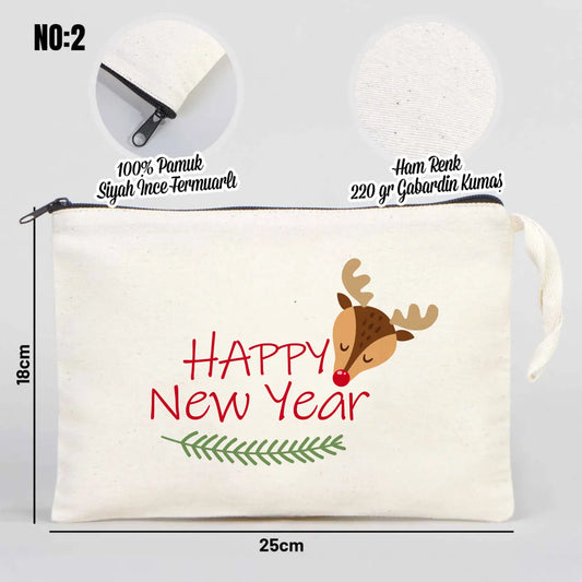 Yılbaşı Desenli El Çantası - 25x18cm Clutch (Özelleştirilebilir)