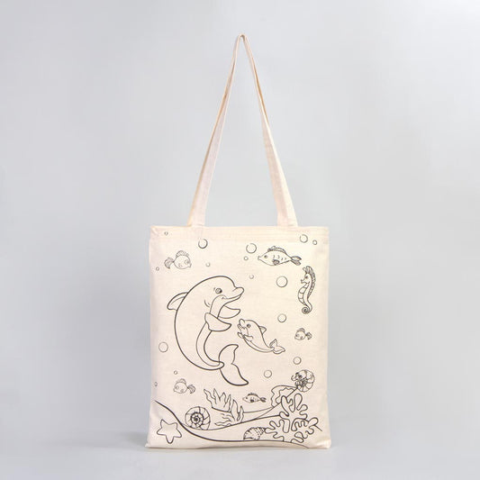 Bammerz Hambez 35X40 cm Denizaltı - Yunus Boyama Çanta - istecanta.com