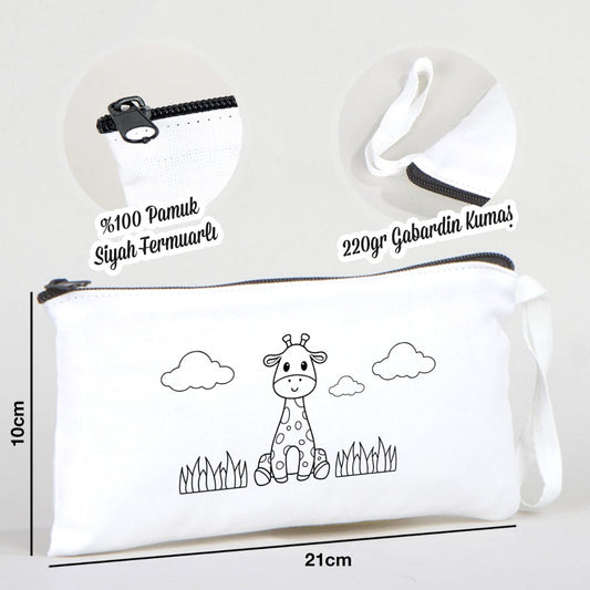 Boyanabilir Bez Kalemlik - Sevimli Zürafa - istecanta.com
