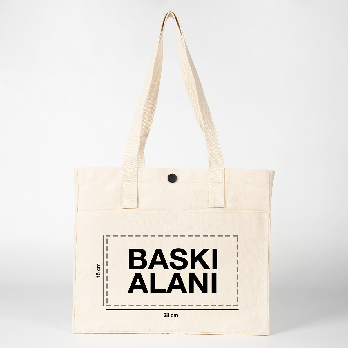 Kadınlar Günü LUX Kanvas Çanta ÇITÇITLI-ÖN CEPLİ 40x35x10cm (Özelleştirilebilir) - istecanta.com