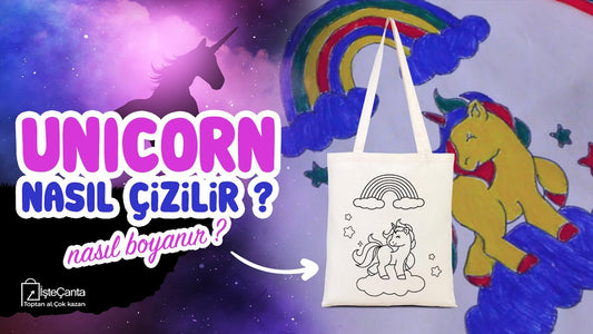 Unicorn Bez Çanta Boyama - Unicorn Nasıl Çizilir - istecanta.com