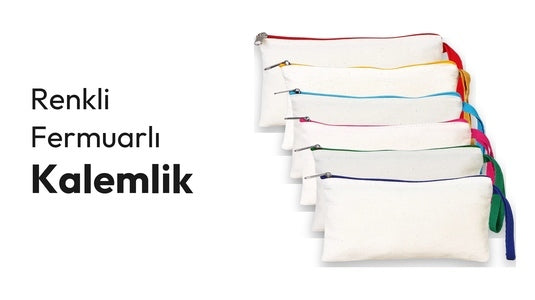 Bez kalemlik modelleri - renkli fermuarlı 21x10 cm kalemlik