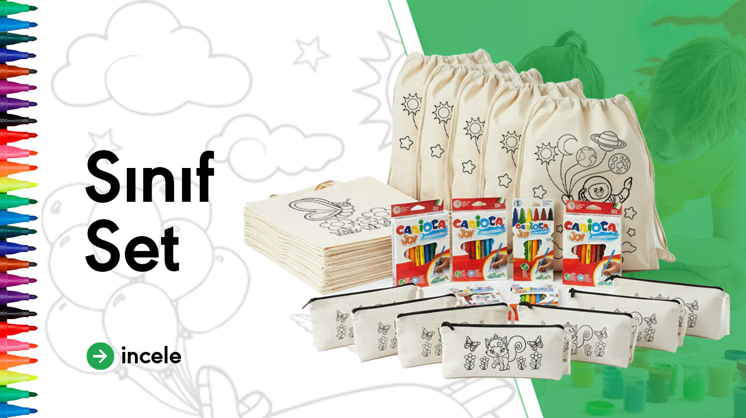 Boyanabilir Baskılı Set