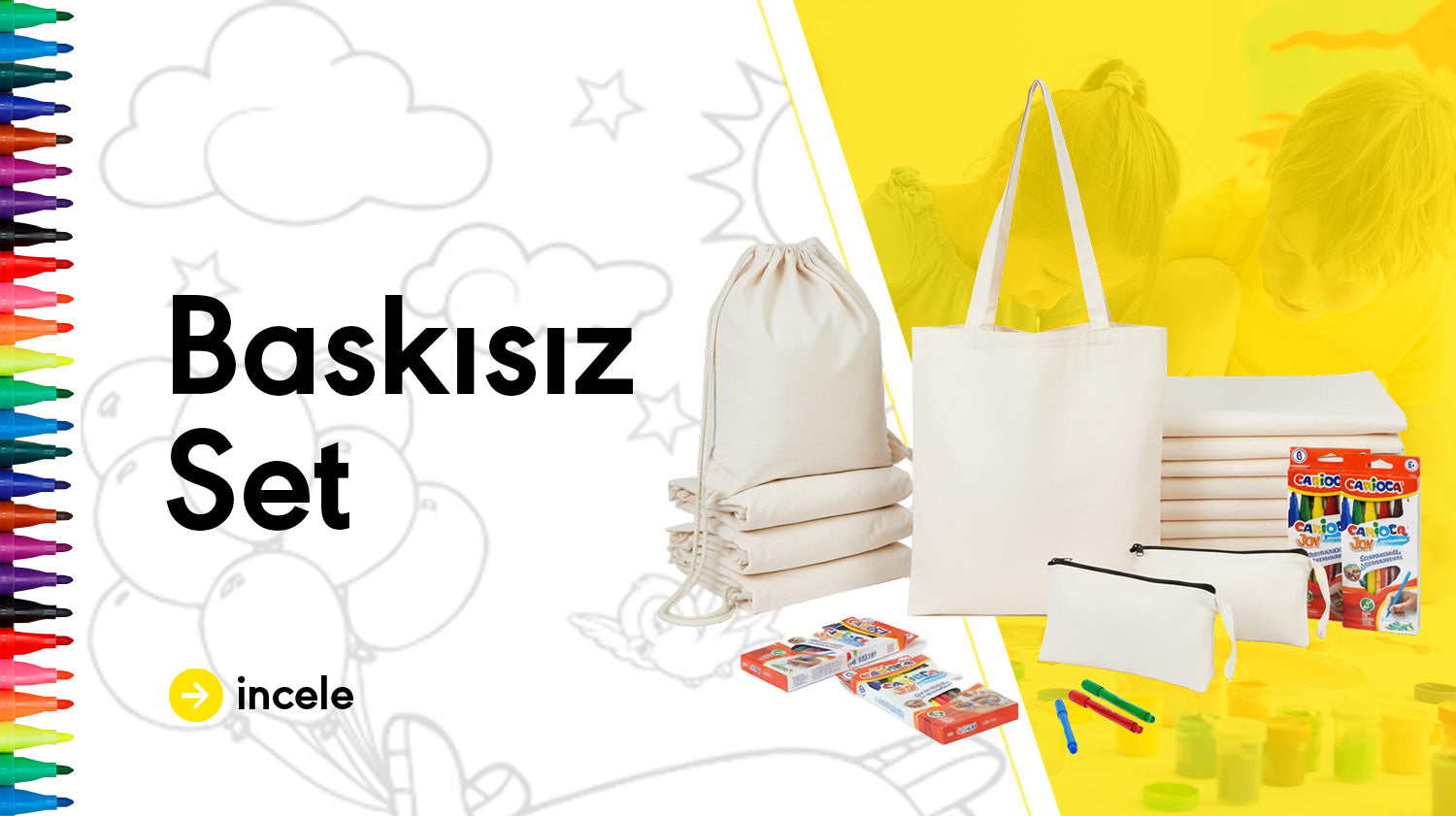 Boyanabilir Baskısız Set