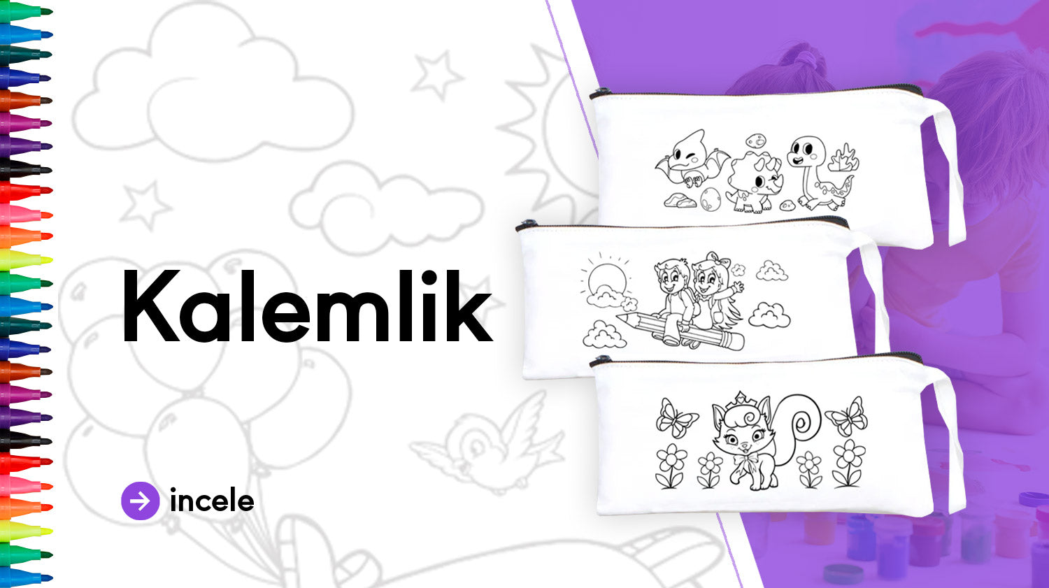 Boyanabilir Bez Kalemlik - istecanta.com