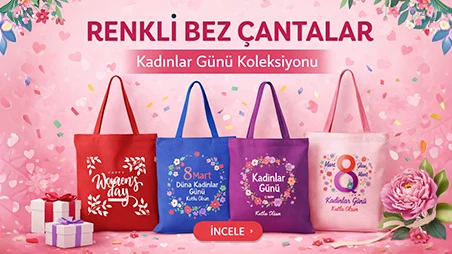 Renkli Bez Çantalar Kadınlar Günü