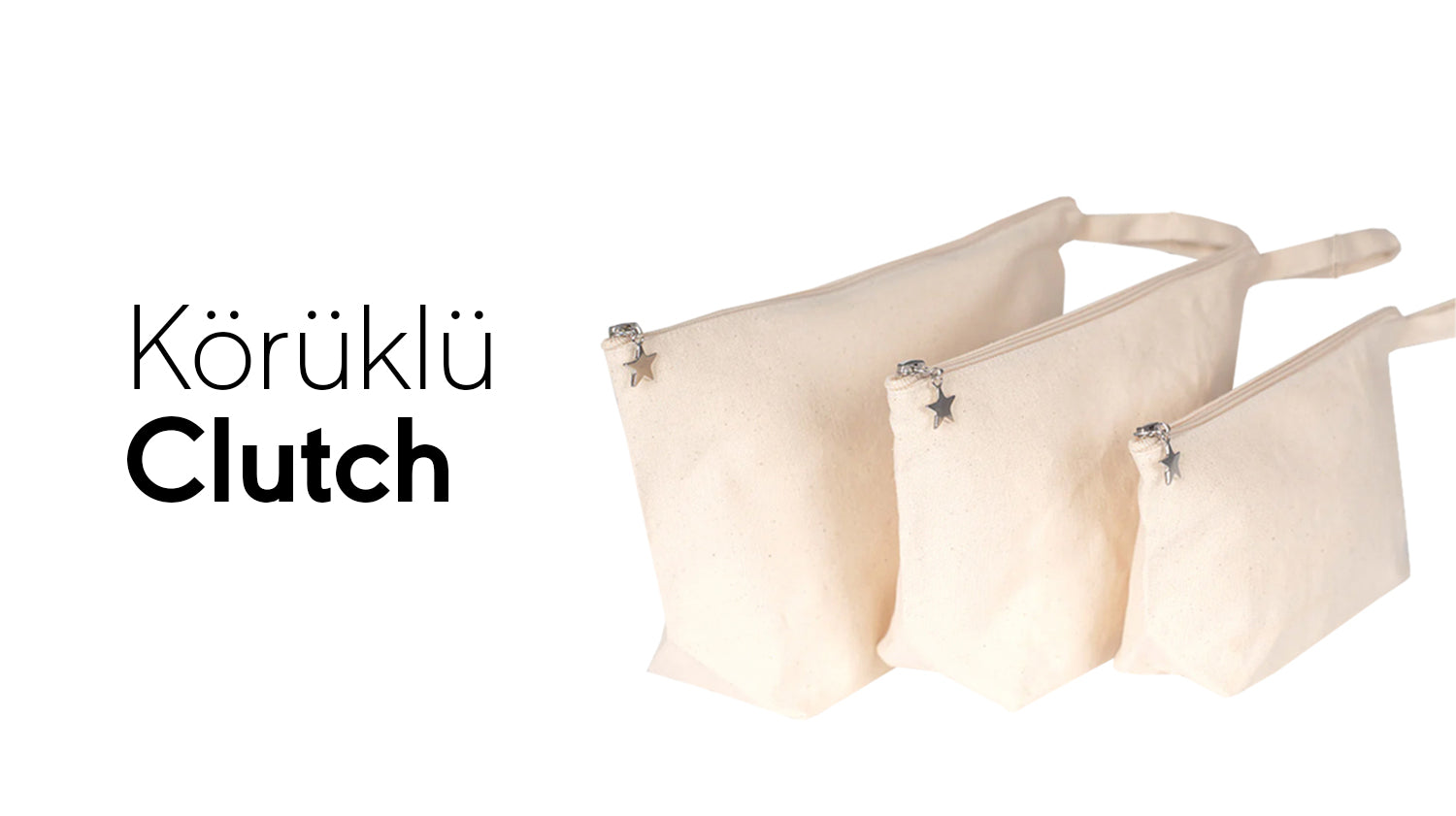 Kanvas Clutch Makyaj Çantası l Alttan Körüklü