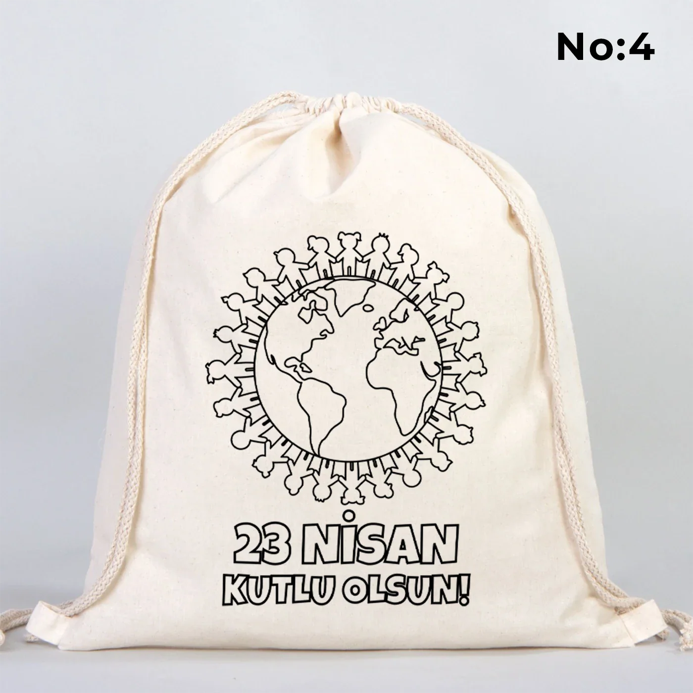 Boyanabilir 40x50 cm Ham Bez Büzgülü Sırt Çantası - 23 Nisan Hediyesi - kullanım örneği