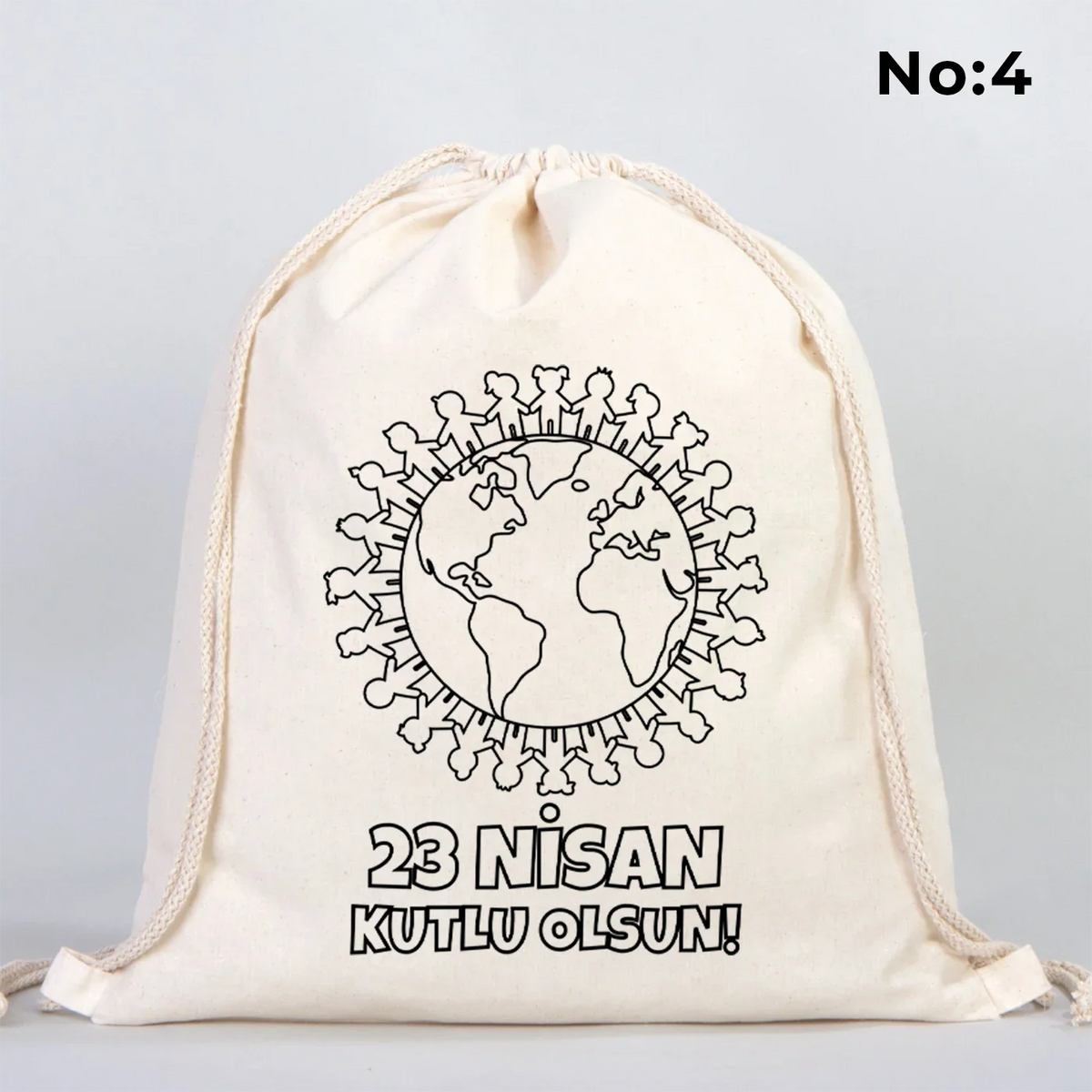 Boyanabilir 40x50 cm Ham Bez Büzgülü Sırt Çantası - 23 Nisan Hediyesi - kullanım örneği