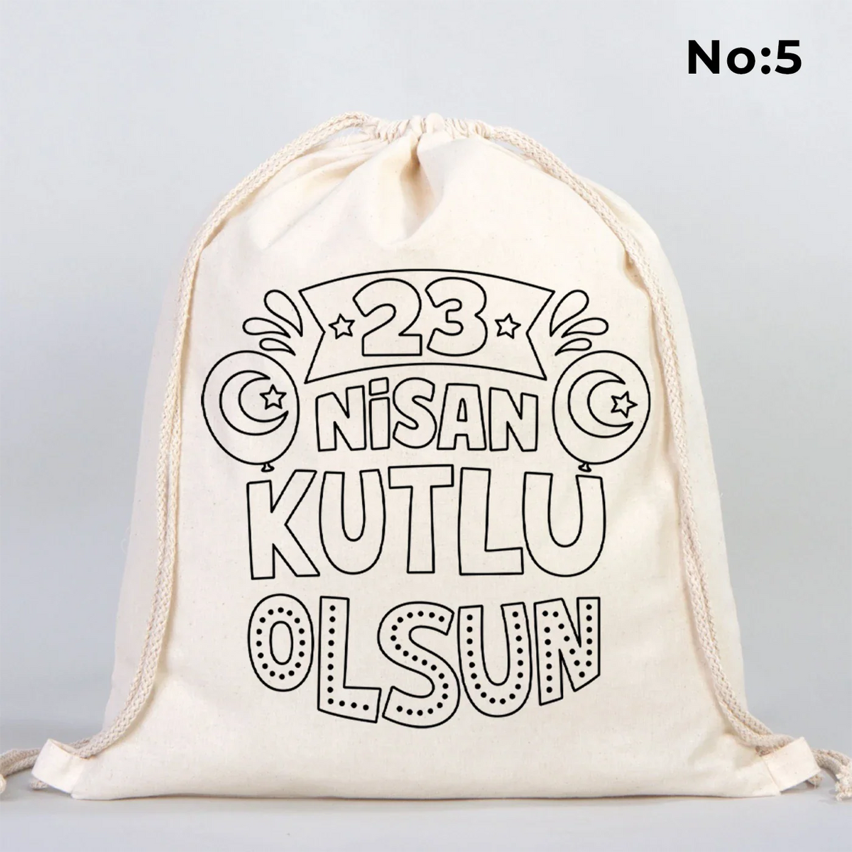 Boyanabilir 40x50 cm Ham Bez Büzgülü Sırt Çantası - 23 Nisan Hediyesi - farklı açı