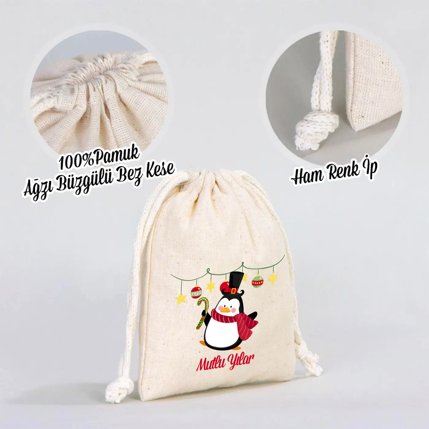 Yeni Yıl Bez Kese 10 x 13 cm (Özelleştirebilir) - 324