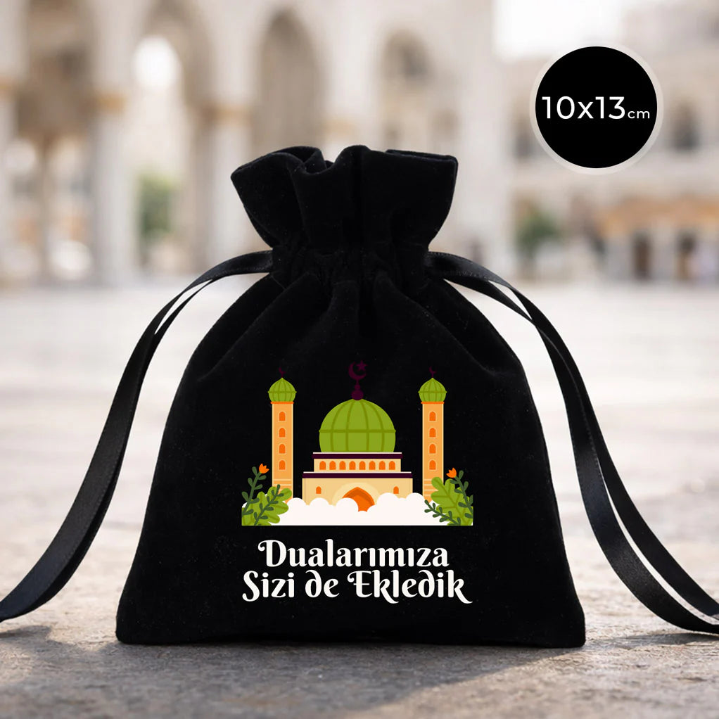 10x13 cm Kabe-i Muazzama’dan Selam ve Dua ile | Hac ve Umre Hediyelik Kadife ...